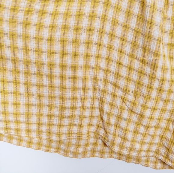Old Navy Women's Yellow Plaid Cotton Dress - Size Large Tall Picnic Al Fresco - Picture 10 of 11
